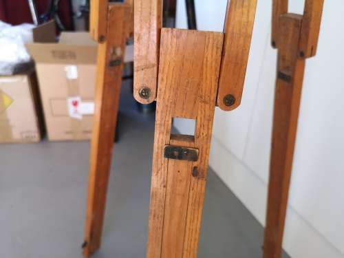 Vintage oak & brass camera tripod