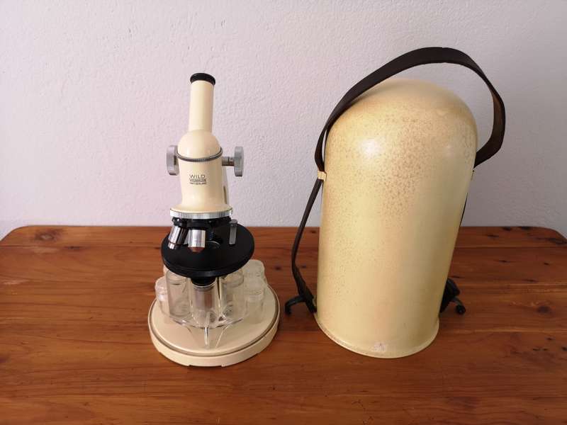 Vintage Swiss-made Wild Heerbrugg field microscope
