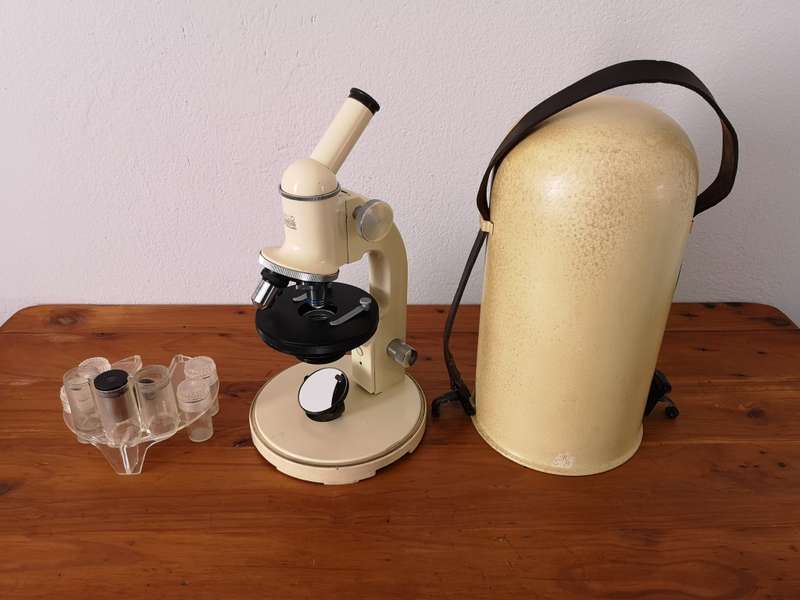 Vintage Swiss-made Wild Heerbrugg field microscope