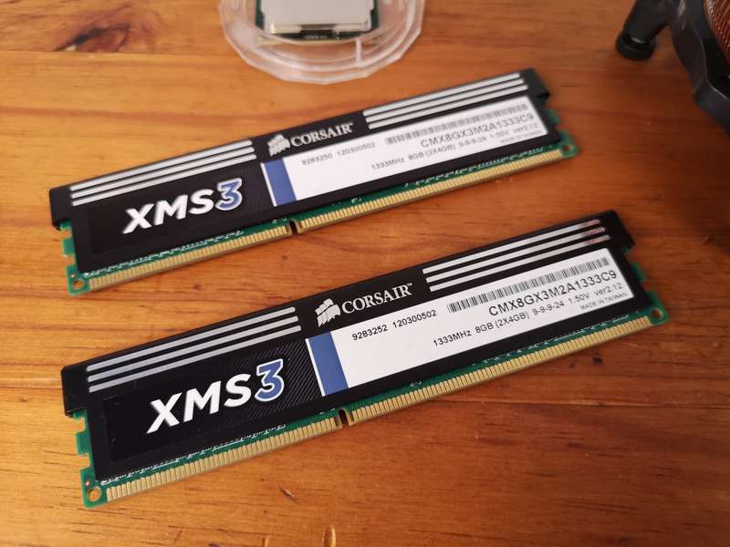 Intel i5 2320 processor, 8gb ram and heatsink