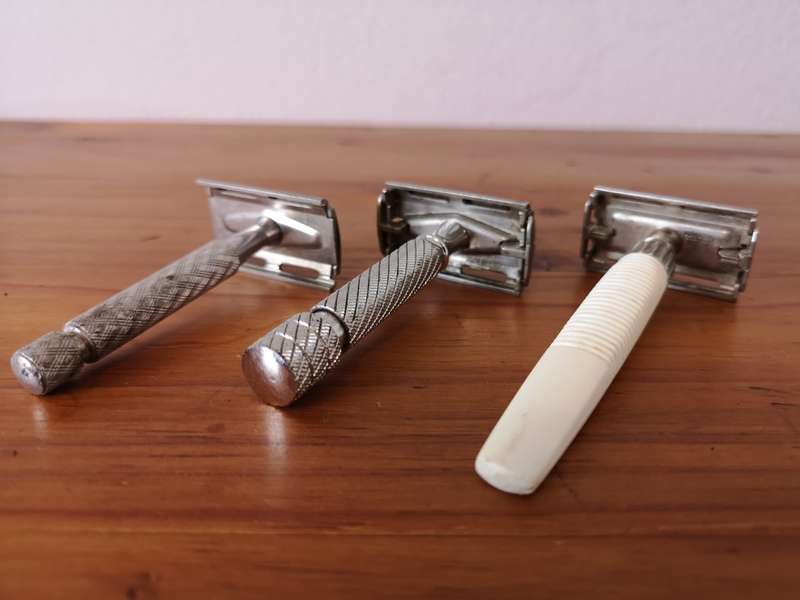 3 Old Gillette safety razors