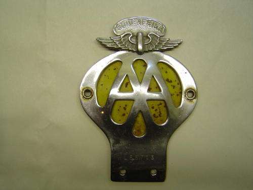 Suid Afrika AA Car Badge Afrikaans Version Rare old rivet type backplate