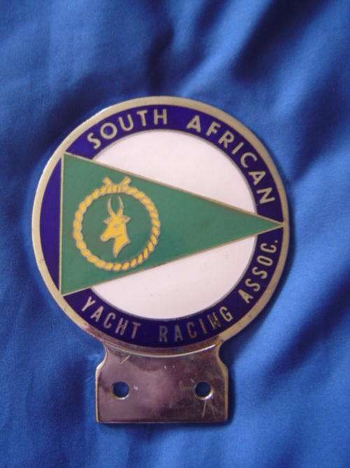 Yacht Racing Chrome and enamel badge Maritime springbok green and gold