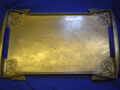 Heavy Pewter tray Ealy 1900 Art Nouveau Arts and crafts style