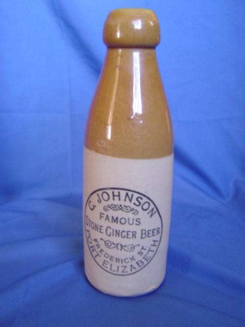 Stoneware Ginger Beer bottle C. Johnson Port Elizabeth