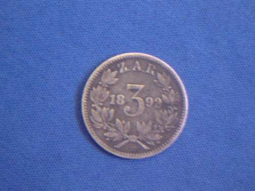 1892 ZAR 3d Tickey Excellent condition
