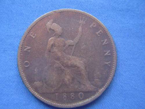 1880 1d penny coin