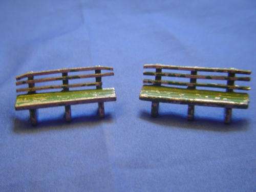Minatoy NY Lead Park Bench x2 Like Dinky and Lima