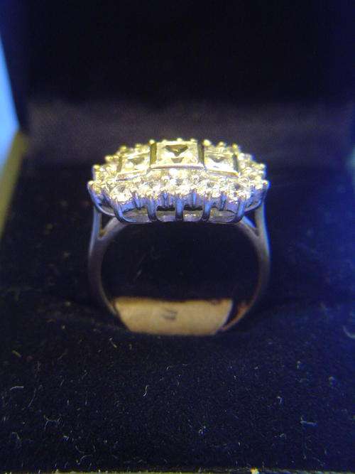 9ct Gold and Zirconia Art Deco Style Ring