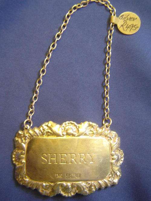 Hallmarked Sherry Decanter Label