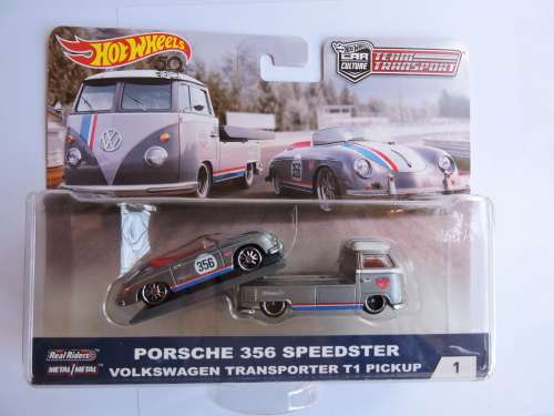Hot Wheels Car Culture VW VOLKSWAGEN T1 PICKUP & PORSCHE 356 SPEEDSTER full metal Real Riders Combo