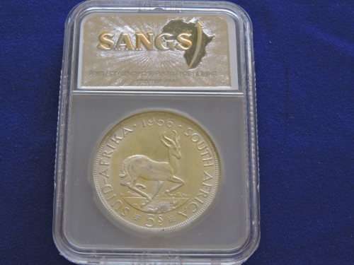 1956 South Africa 5 Shillings Silver Crown Coin MS 64