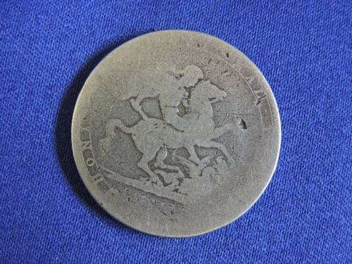 Circa 1760 - 1820 King George 111 British Silver Crown coin (1820`s settlers momento)..