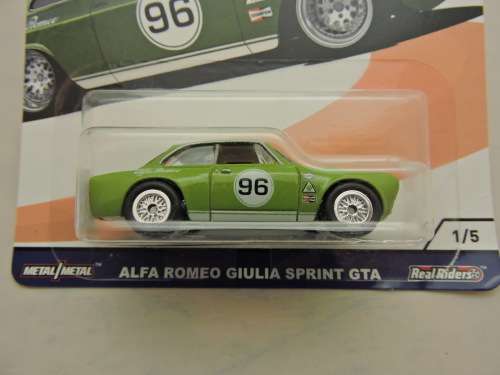 Hot Wheels Euro Speed Alfa Romeo GIULIA SPRINT GTA full metal with Real Riders....