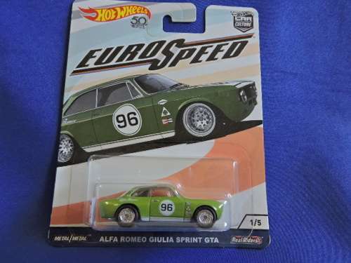 Hot Wheels Euro Speed Alfa Romeo GIULIA SPRINT GTA full metal with Real Riders....