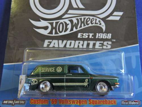 Hot Wheels Volkswagen VW Custom Squareback 50th Anneversary Real Riders (Green)