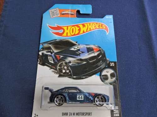 Hot Wheels BMW Z4 M Motorsport ( Blue ) Long Card  #  HW BLOW OUT SALE  #