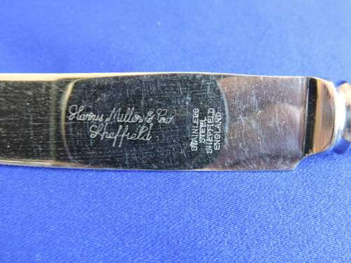 Vintage Bone Handle Set 6 Dinner Knives Boxed