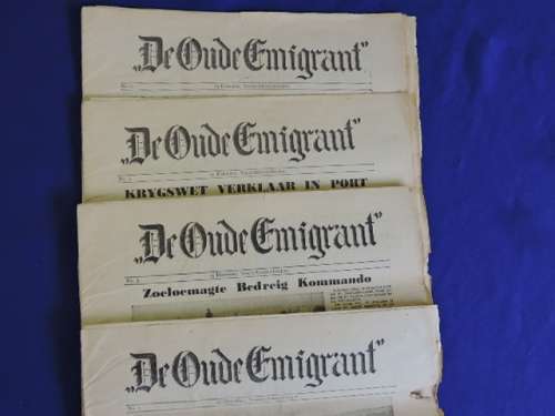 Vintage Tabloid De Oude Emigrant Newspaper (Issue 1-4) Voortrekker Africana.BOERE KOERANT