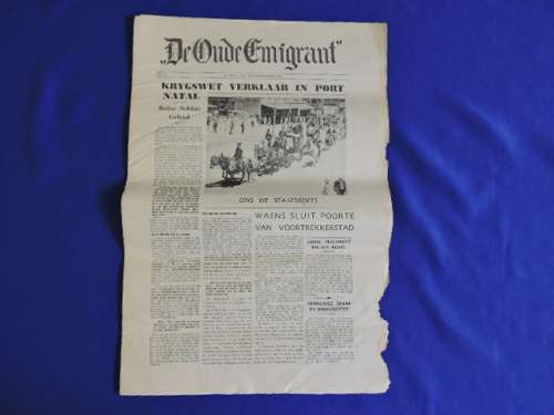 Vintage Tabloid De Oude Emigrant Newspaper (Issue 1-4) Voortrekker Africana.BOERE KOERANT