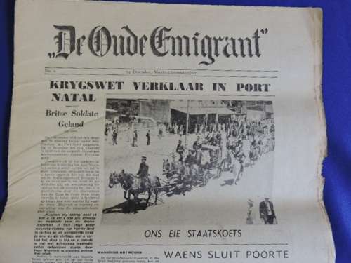 Vintage Tabloid De Oude Emigrant Newspaper (Issue 1-4) Voortrekker Africana.BOERE KOERANT