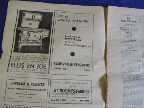 Vintage Tabloid De Oude Emigrant Newspaper (Issue 1-4) Voortrekker Africana.BOERE KOERANT