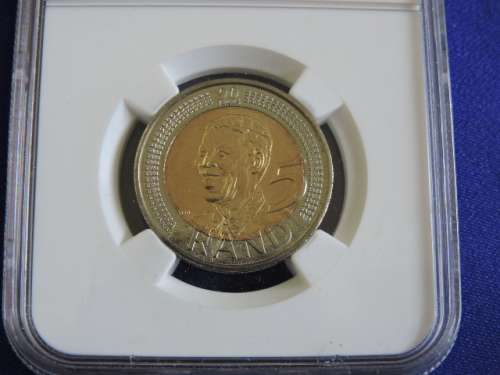 2008 South Africa Mandela R5 coin Graded MS 66