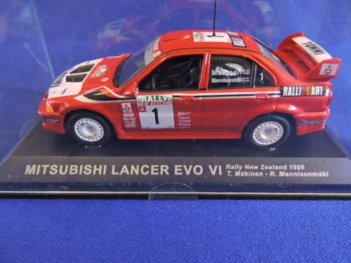 Mitsubishi Lancer EVO V1 Makinen and Mannisenmaki New Zealand racing 1999 rally 1:43.Like Dinky