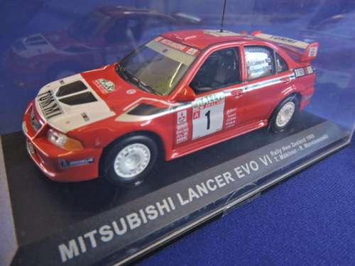 Mitsubishi Lancer EVO V1 Makinen and Mannisenmaki New Zealand racing 1999 rally 1:43.Like Dinky