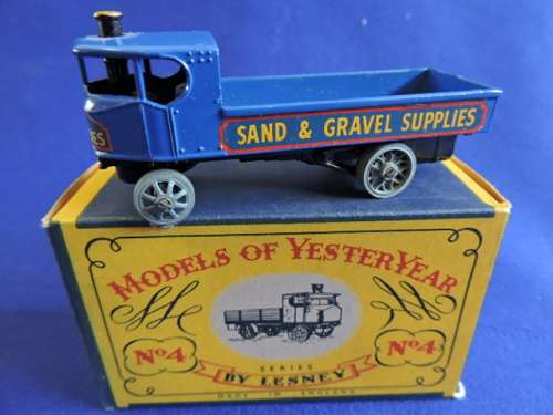 Matchbox Models of Yesteryear series by Lesney No4 Sentinel Steam Wagon Sand and Gravel Supplies