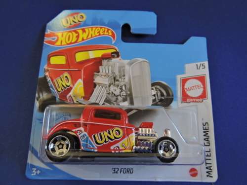 Hot Wheels 32 FORD Hot Rod ( UNO Red ) Short Card