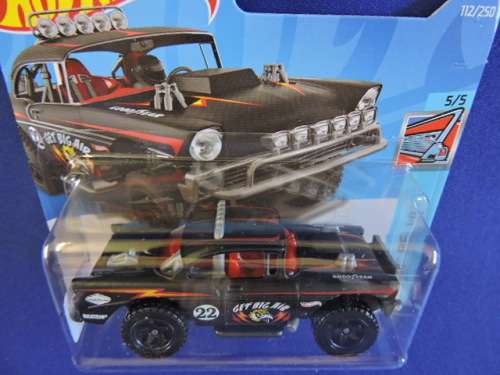 Hot Wheels CHEVY CHEVROLET BIG-AIR BEL-AIR ( Black 22 ) Short Card # BLOW OUT CHEVY SALE #