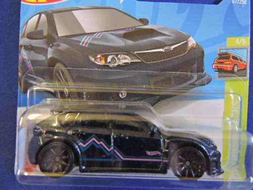 Hot Wheels SUBARU WRX STi ( Black ) Short Card .