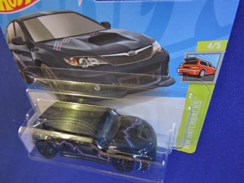 Hot Wheels SUBARU WRX STi ( Black ) Short Card .
