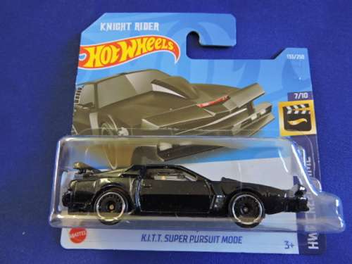 Hot Wheels Knight Rider KITT Car K.I.T.T. ( Super Pursuit Mode ) Short Card .