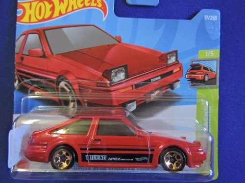 Hot Wheels TOYOTA SPRINTER TRUENO ( Red ) Short Card .