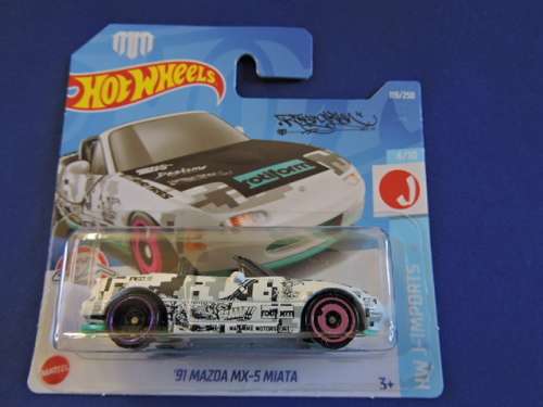 Hot Wheels MAZDA MX-5 MIATA ( Multicolour grey ) Short Card