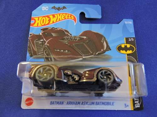 Hot Wheels BATMAM Arkham Asylum BATMOBILE ( Deep Maroon ) Short Card