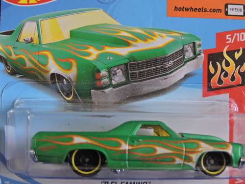 Hot Wheels Chevy Chevrolet El Camino ( Green with Flames ) # BAKKIE BONANZA # BLOW OUT CHEVY SALE #.