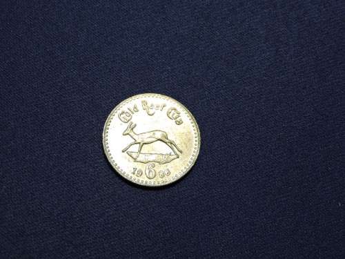 Paul Kruger Token  6d Sixpence Gold Reef City Springbok    # Crazy Bargain Coin #