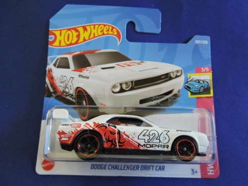 Hot Wheels DODGE CHALLENGER Drift Car  ( White Red rims ) Muscle car # HW BLOW OUT SALE #