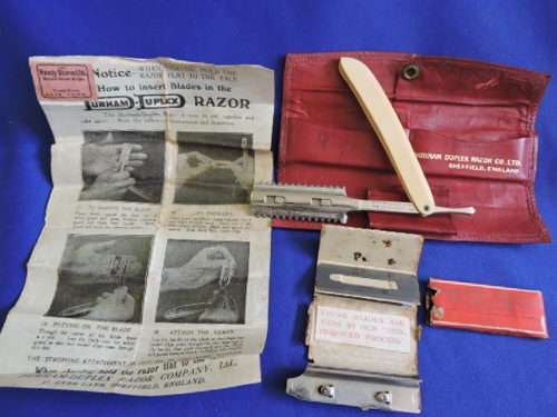 Vintage cut throat shaving razor DURHAM DUPLEX Made in Sheffield England. # SLASHED PRICE #
