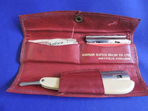 Vintage cut throat shaving razor DURHAM DUPLEX Made in Sheffield England. # SLASHED PRICE #