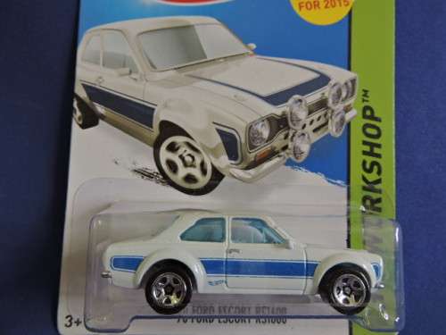 Hot Wheels FORD ESCORT RS1600 ( White with Blue stripe ) Long Card......