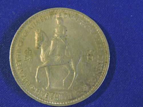1953 Queen Elizabeth II Coronation Crown Commemorative 5 Shilling coin   #  CRAZY BARGAIN COIN  #