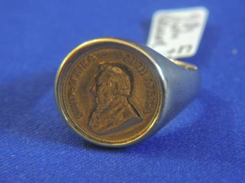 22ct Kruger Gold Coin set in 9ct Gold Ring