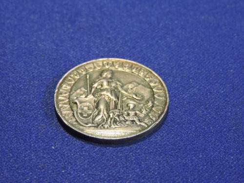 Sterling Silver Swiss MEDALLION for loyal service UNION HELVETIA 1886