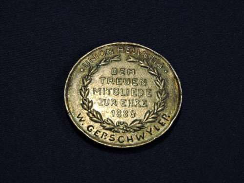 Sterling Silver Swiss MEDALLION for loyal service UNION HELVETIA 1886
