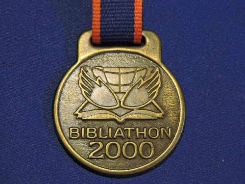 Bibliathon 2000 Medallion Medal Bible Society Bybelgenootskap