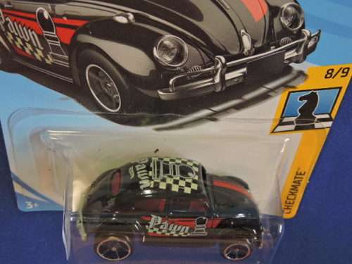 Hot Wheels Volkswagen VW Beetle ( Black Pawn ) Long Card